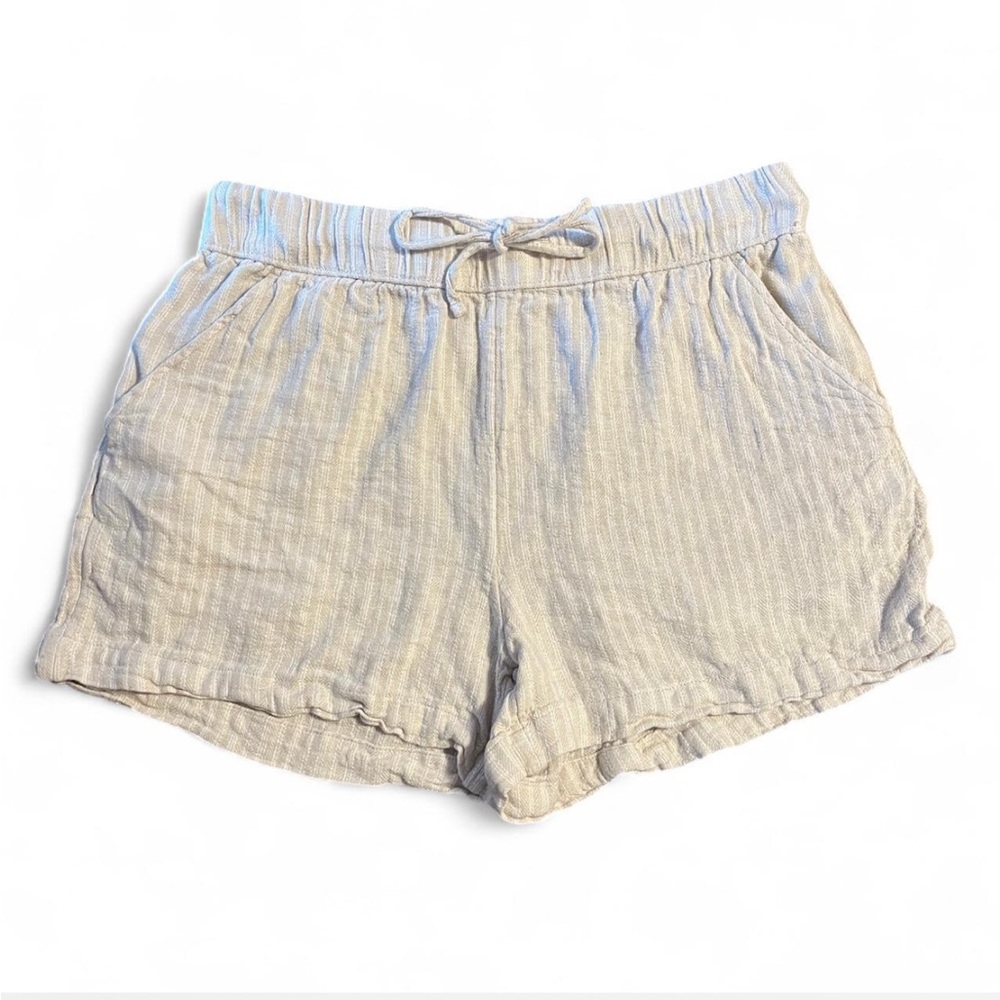 Time and Tru Women’s Linen Blend Shorts with Drawstring Size L 12-14